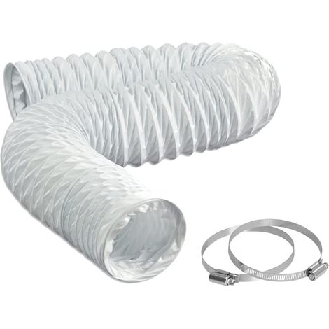 X 80 Mm X 2,5 M Flexibler Pvc-schlauch Für Trockner-, Küchen- Und Badezimmerlüftung Mit 2 Stahlschellen