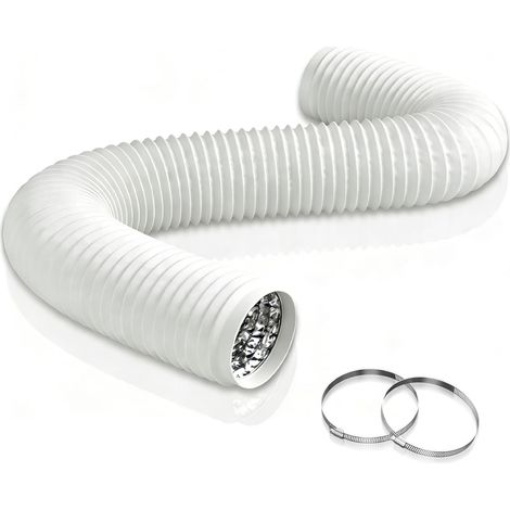 X 75-mm-lüftungsschlauch, 3 M Flexibler Aluminiumschlauch, Stahlschellen Für Wäschetrockner