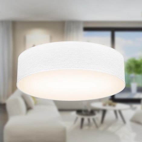 Deckenleuchte Mit Stoffschirm, E27-fassung, Max. 40 Watt, Wohnzimmer-kronleuchter, Schlafzimmer-kronleuchter, Deckenleuchte, Küchenlampe, Wohnzimmer-deckenleuchte, 38 X 10 Cm, Weiß