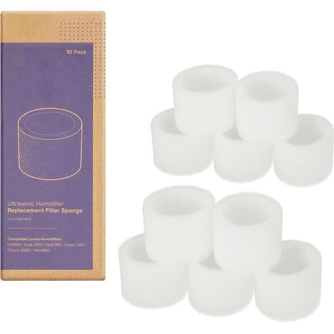 Ersatz-luftbefeuchterfilter, Kompatibel Mit Den Modellen Dual150, Dual200s, Classic300(s) Und Lv600s, 10er-packung, Weiß