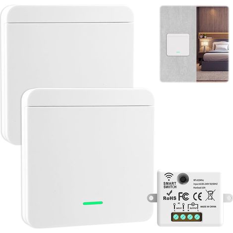 Funkschalter, 1 Empfänger, 10 A, 230 V, 433 Mhz Funksignal, 30 M Reichweite, Für Lampen Bis 1500 W