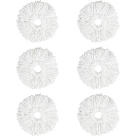 Set Mit 6 Waschbaren Runden Moppbezügen, Polyester-baumwolle, Wasserabsorbierend, Für Holz- Und Fliesenböden