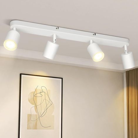 Zmh 4-flammige Led-deckenleuchte – Weißer Gu10-deckenstrahler Für Wohnzimmer, Moderner Schwenkbarer Deckenstrahler, Designer-deckenstrahler In Weiß Für Flur, Schlafzimmer, Esszimmer, Küche