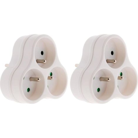 Dreifache 3x16a Dreieck-steckdosenleiste - Weiß (2er-pack)
