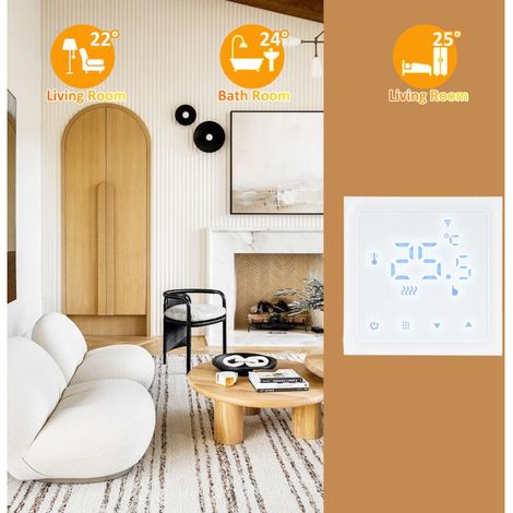 Hy610-wifi Intelligenter Heizungsthermostat, Digitaler Temperaturregler, Steuerung Per App, Lcd-touchscreen, Wöchentlich Programmierbarer Frostschutz Für Zuhause
