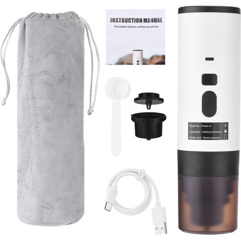 3-in-1 Tragbare Kaffeemaschine, Automatische Kabellose Heizung, 15 Bar, Mit Digitalanzeige