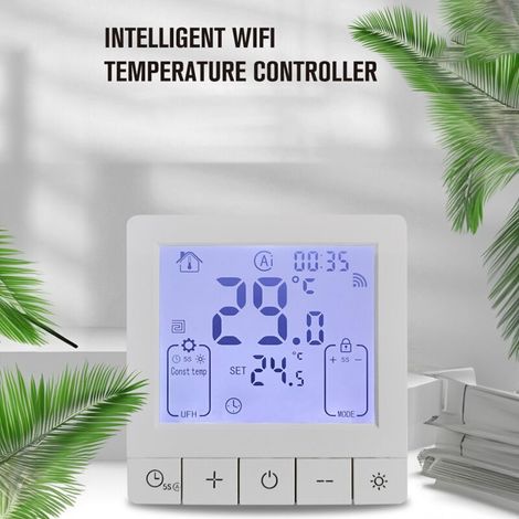 Intelligentes Thermostat Für Ihr Zuhause, Wlan, Tuya-sprachsteuerung, Programmierbare Temperaturregelung, Schutzart Ip20, 24-stunden-ein-/ausschalttimer, Digitale Fußbodenheizung