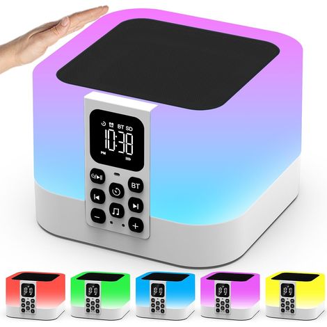 Bluetooth-lautsprecher, Touch-nachtlicht, Weißrauschgenerator, Digitalwecker, Mp3-player, Für Drinnen Und Draußen