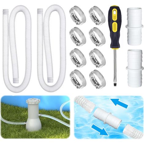 32-mm-poolschlauch, 2-teiliger Pool-staubsaugerschlauch, 150-cm-poolpumpenschlauch, Poolschläuche Mit Schutzhüllen, Verdickt, Flexibel Und Wasserdicht, Für Filterpumpen Und Pools
