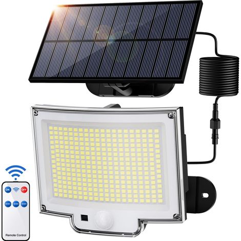 228 Leds, 3000 Lm, Solar-außenstrahler Mit Bewegungsmelder, 3 Modi, Schutzart Ip65, Kaltweißes Licht, 1 Stück