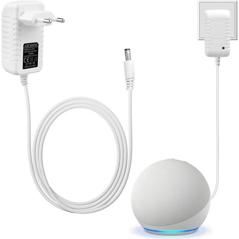 12v 1a Ladegerät, 12v 2a Netzteil, 12v Netzteil, 12v Transformator, Weißes 12v 1,25a Ladegerät Für Echo Show 5 Smart Speaker, 2m Ladekabel