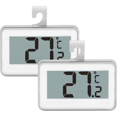 Set Mit 2 Kühlschrank- Und Gefrierschrankthermometern Mit Aufhängehaken (weiß)