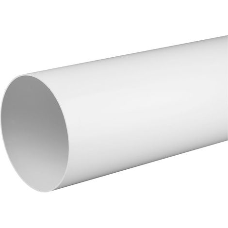 Rundes Lüftungsrohr, Durchmesser 150 Mm, Länge 1,0 M, Weißes Pvc