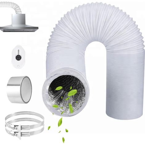 X 80 Mm X 6 M Flexibler Aluminiumschlauch, 2 X Schlauchschellen, Klebeband, Trocknerentlüftung