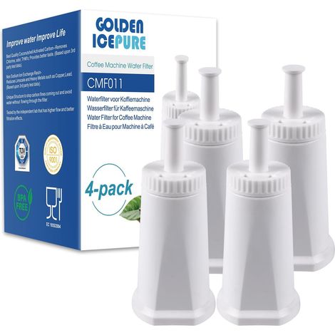 Golden Icepure Wasserfilter Für Kaffeemaschinen, Kompatibel Mit Barista Ses008, Ses810, Ses880, Ses920, Ses980, Ses990 Kaffeemaschinen, Nsf-zertifiziert, 4 Stück.