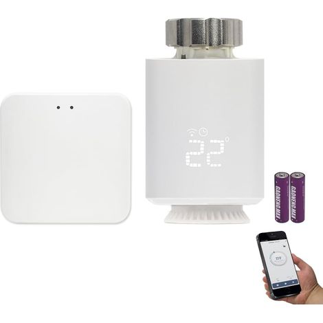 Thermostat-heizkörper-starterset Mit Zigbee-hub, Programmierbarem Ventil, Alexa-kompatibel Und Für Heizkörper