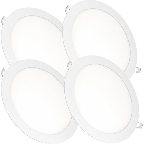 Set Mit 4 Einbaustrahlern, 18 W Led, 1500 Lumen, Extraflach 13 Mm, Lochdurchmesser 200–205 Mm, Neutralweiß