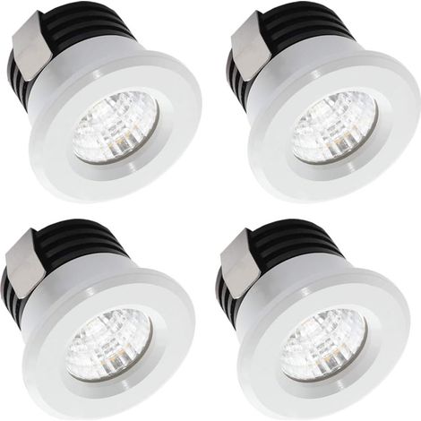 Set Mit 4 Led-einbaustrahlern, 3 W, Warmweiß, 24 Grad, Für Gipskarton Und Innenmöbel