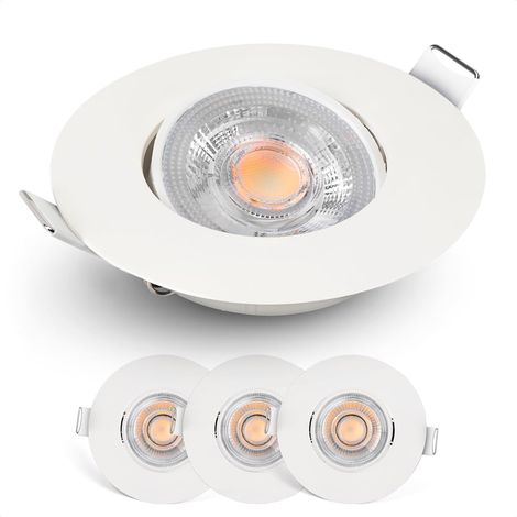 Set Mit 3 Dimmbaren Led-einbaustrahlern, 4,9 W, 480 Lm, 50° Verstellbar, Warmweißes Licht (2700 K), Für Den Innenbereich