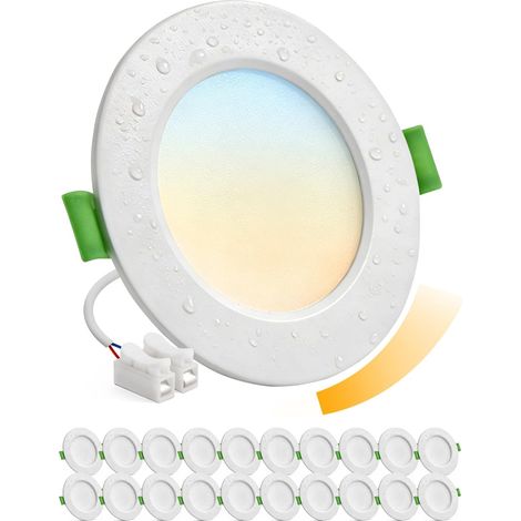 20er-pack Led-einbaustrahler, Dimmbar, 5 W, Ip44, Ausschnitt 68–80 Mm, Für Badezimmer, Küche, Wohnzimmer