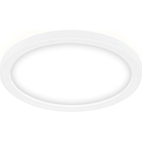 Leuchten – Led-panel, Deckenleuchte Mit Hintergrundbeleuchtung, 12 Watt, 1400 Lumen, 4000 Kelvin, Weiß, Rund, Ø 19 Cm