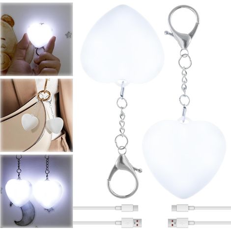 Set Mit 2 Usb-taschenlampen, 2 Modi, Smart-touch-bedienung, Tragbare Led, Geschenk Für Familie, Freunde, Freundin, Mutter (herzform)