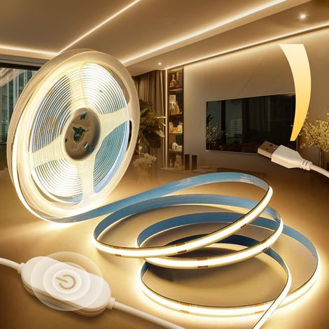 Cob-led-streifen, 320 Leds/m, Flexibel 8 Mm, Kürzbar, 5 V Usb, Für Fernseher, Schrank, Schlafzimmer