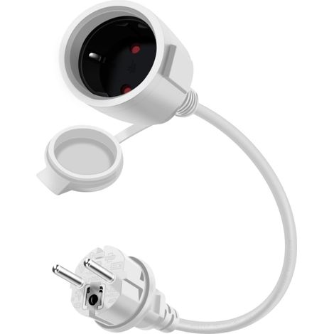 Schuko-verlängerungskabel, 3 X 1 Mm² Kupferkabel, Ip44 Wasserdichter Stecker, Für Den Innen- Und Außenbereich