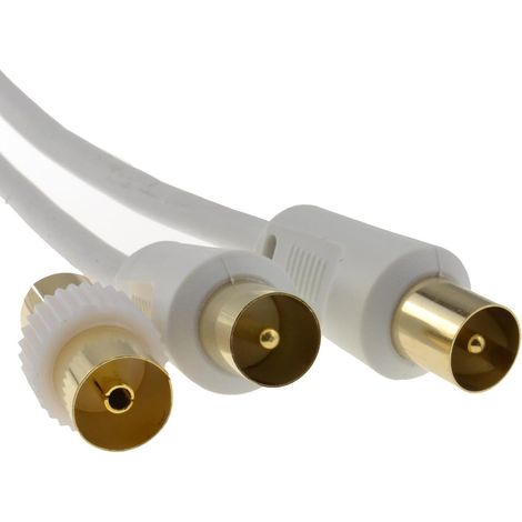 Antennenkabel, Vergoldeter Stecker, Kupplung Inklusive, Für Digitales Terrestrisches Fernsehen