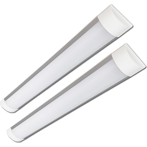 Set Mit 2 Integrierten Led-streifenleuchten, 120 Cm, Farbtemperaturwahlschalter, 40 W, 4000 Lumen, Opal-diffusor, Für Den Innenbereich