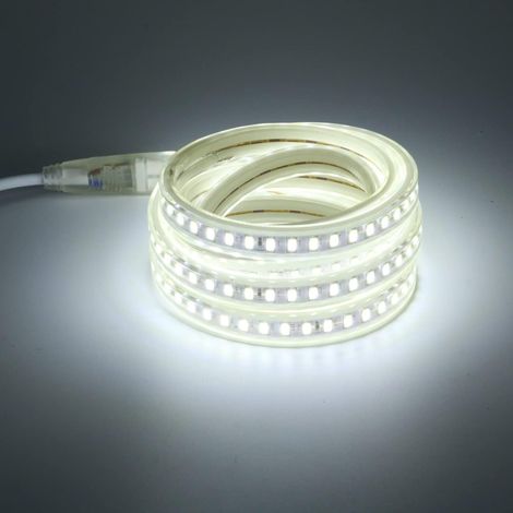 Wasserdichter 2 M Led-streifen, Kaltweiß, 220 V, Ip67, Flexibel, Smd 5730, Mit Klemmen Für Den Außenbereich