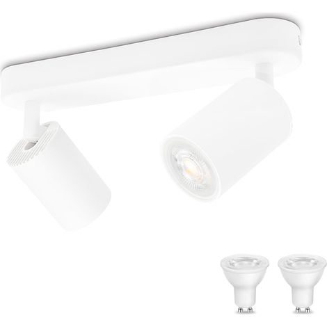 Gu10-deckeneinbaustrahler, Weißes Metall, Verstellbar, 5 W, 3000 K, Für Den Innenbereich
