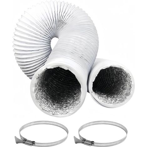 X 3 M Flexibler Aluminium-ablaufschlauch Mit 2 Schlauchschellen, Für Klimaanlagen
