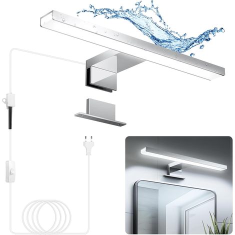 Spiegelleuchte, 30 Cm, 6000 K Weiß, 500 Lm, Ip44 Wasserdicht, Badezimmer