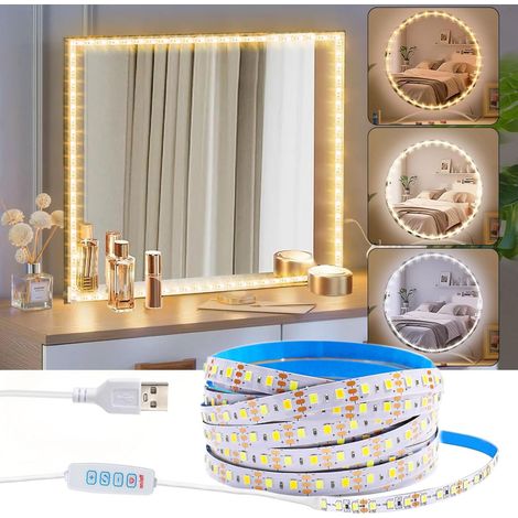 Led-lichtleiste, 400 Cm, 3 Farbtemperaturen, 9 Helligkeitsstufen, Badezimmer-schminkspiegel