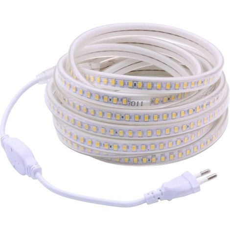 X 5 M Led-streifen, Wasserdicht Ip67, 220 V, Weiß 4000 K, Smd 5730, Für Garten & Terrasse