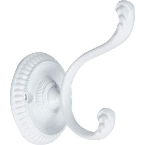Wandhaken Für Bademantel/handtuch, Türhaken Für Bad/küche, Zinklegierung Mit Schraube, Weiß