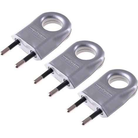 3-teiliger Flachstecker, 2-polig, Kupfer, Abs, 230 V, 6 A, Für Haushaltsgeräte