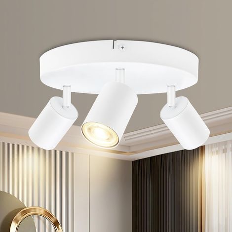 Deckenleuchte Mit 3 Gu10-spots, 350° Verstellbar, Aluminium, Für Wohnzimmer Und Küche