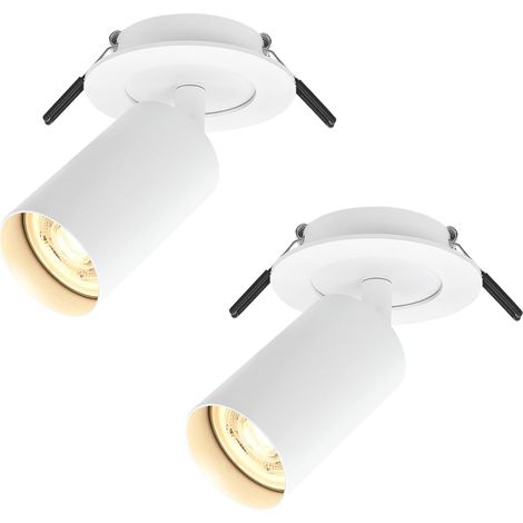 Verstellbare Led-deckeneinbaustrahler, Gu10-sockel, Weißes Aluminium, Für Wohnzimmer Und Küche