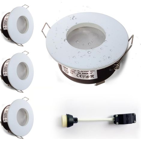Set Mit 4 Gu10 Ip65 Einbaustrahlern Aus Aluminium Für Bad, Küche Und Decke