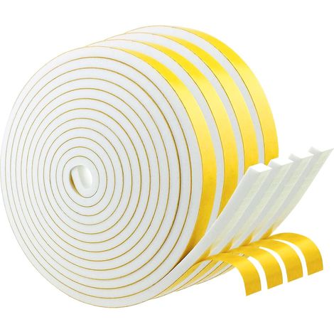 Rolle Selbstklebender, Weißer Schaumgummidichtungsstreifen (6 Mm X 3 Mm) Für Türen Und Fenster