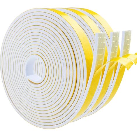 Rollen Isolierdichtung, Selbstklebender Gummischaum 12 Mm X 3 Mm X 4 M, Luft-, Schall- Und Kälteabweisend, Für Türen Und Fenster