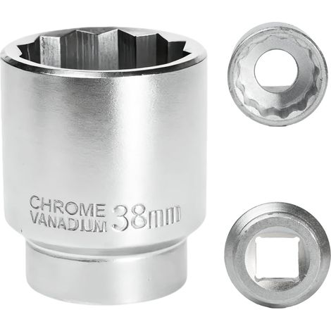 X 38-mm-12-kant-steckschlüssel, Chrom-molybdän-stahl, 3/4", Für Schlagschrauber, Professioneller Einsatz