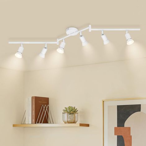 Deckenleuchte Mit 6 Spots, Eisen, 350° Verstellbar, Gu10-fassung, Für Küche/wohnzimmer
