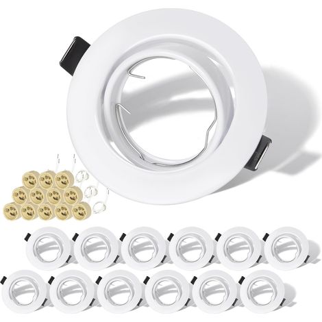 Set Mit 12 Gu10 Edelstahl-einbaustrahlern, 35° Schwenkbar, Für Badezimmer- Und Küchendecken