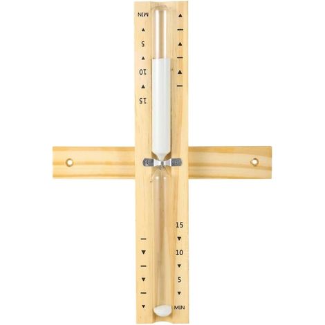 Sanduhr, 15 Minuten, Holz, Pressglas, Weißer Sand, Hitzebeständig, Drehbar, Sauna-yoga