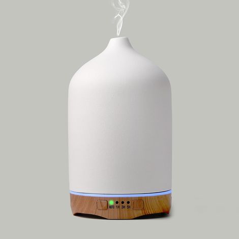 Keramik-luftbefeuchter, 250 Ml, 7 Lichtfarben, 2 Sprühmodi, Timer, Automatische Abschaltung, Schlafzimmer/büro