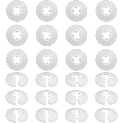 24 Rohrschellen, Weiße Runde Rosette, 16 Mm Durchmesser, Wandlochabdeckung, Für Heizkörper