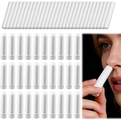 30 Ätherische Öle Inhalatoren, Tragbarer Weißer Stab, Inklusive Dochte, Aromatherapie-naseninhalator